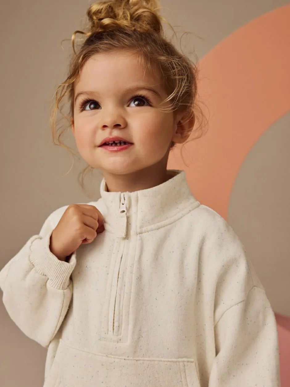 Next Oatmeal Quarter Zip Sweatshirt (3mths-7yrs)