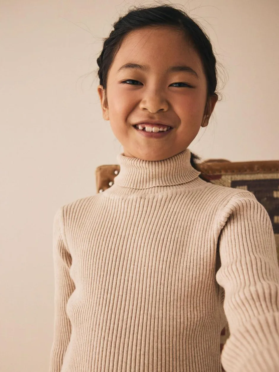 Next Roll Neck Knit Jumper (3-16yrs) Oatmeal New