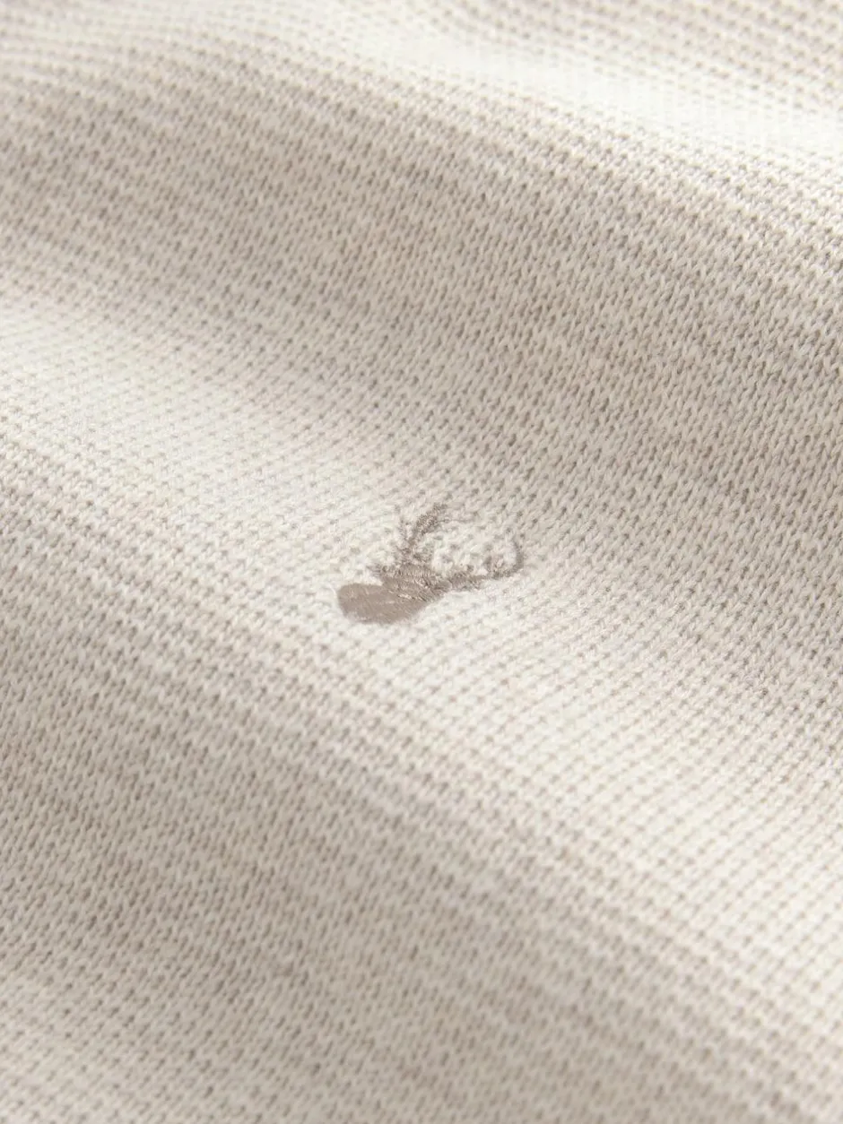 Next Stag Logo N.Premium Regular Fit 100% Cotton Premium Quarter Zip Jumper Oatmeal Online