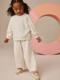 Next Oatmeal Wide Leg Sweat Joggers (3mths-7yrs) Clearance
