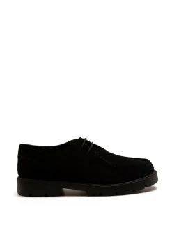 Off The Hook Jovi Casual Lace-Up Suede Leather Boat Shoes Black Clearance