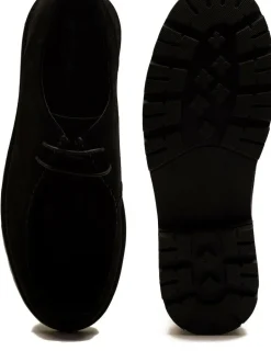 Off The Hook Jovi Casual Lace-Up Suede Leather Boat Shoes Black Clearance
