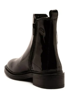 Off The Hook Kiki Patent Leather Ankle Chelsea Boots Black Hot