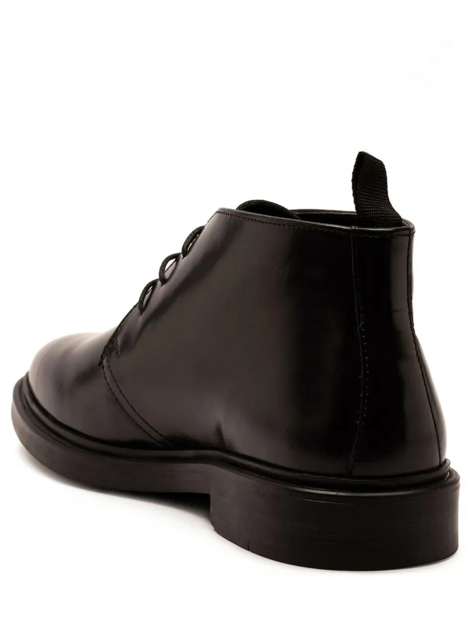 Off The Hook Black Loki Black Leather Lace-Up Boots Sale