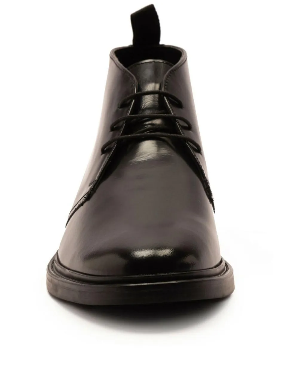 Off The Hook Black Loki Black Leather Lace-Up Boots Sale