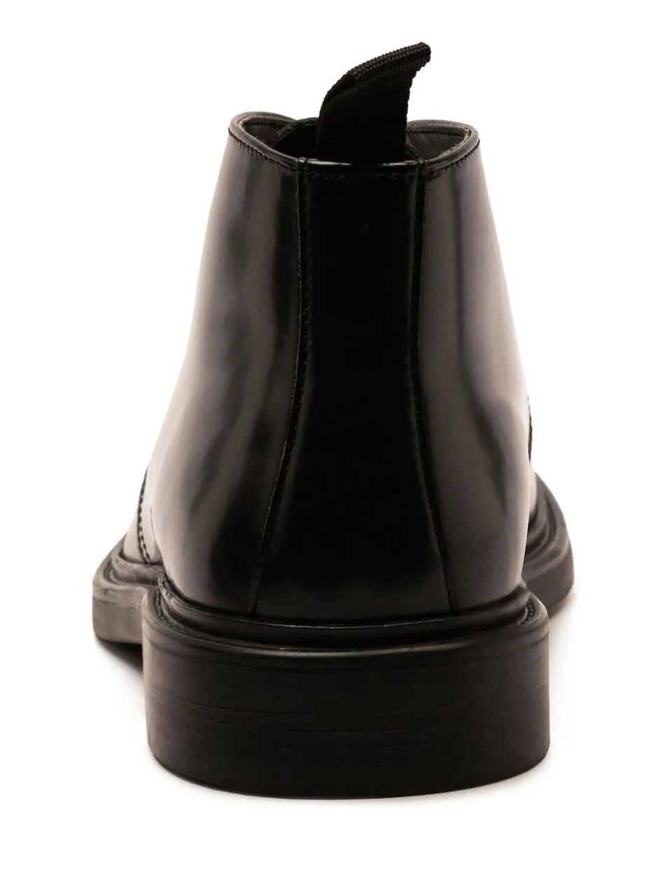 Off The Hook Black Loki Black Leather Lace-Up Boots Sale