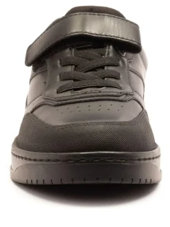 Off The Hook Black Marty Round Toe Single Strap With Lace-Up Leather School Shoes New