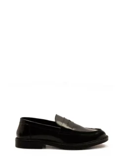 Off The Hook Black Perry Loafer Smooth Leather Shoes Hot