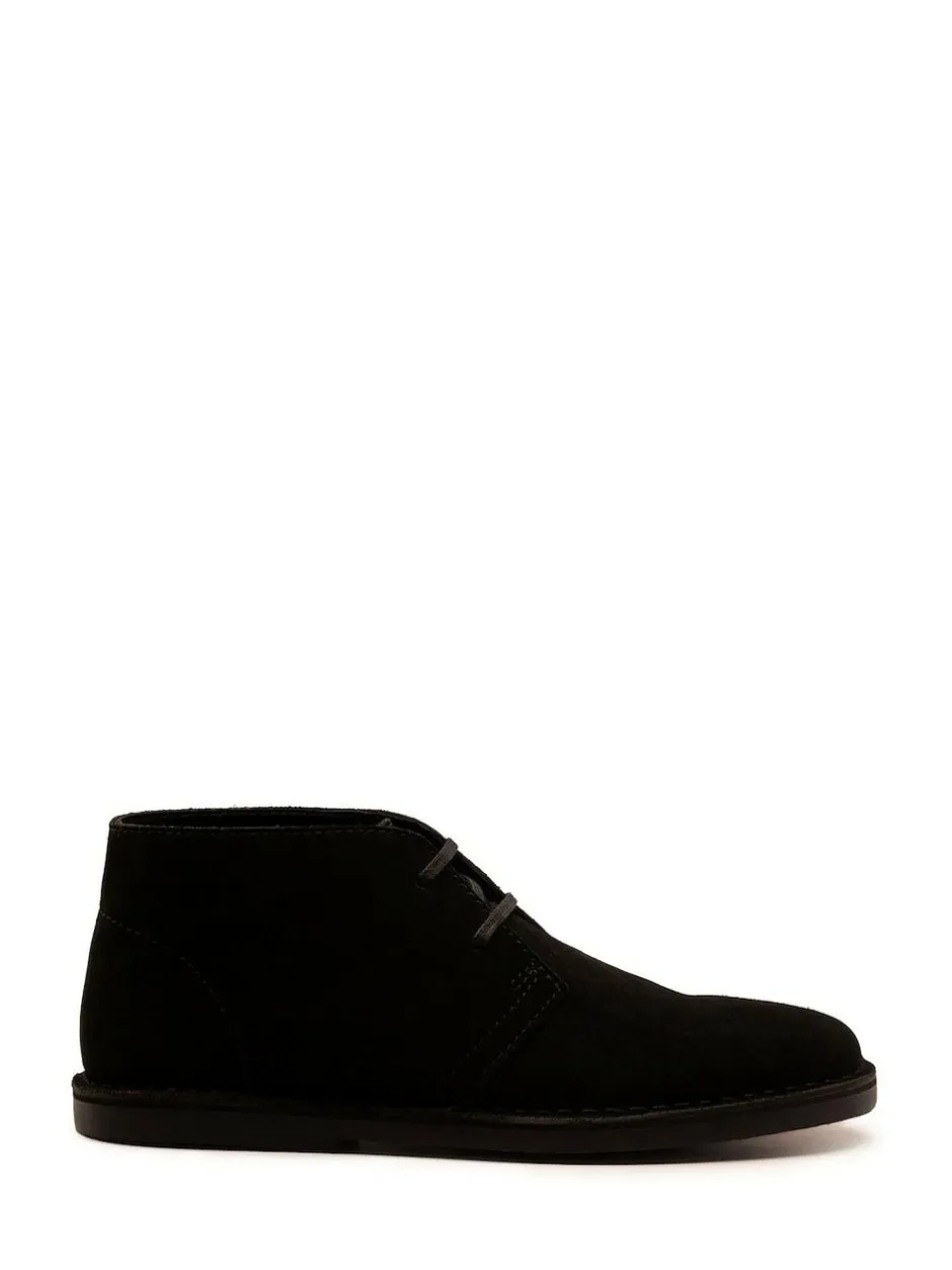 Off The Hook Sahara Suede Leather Desert Lace-Up Chukka Boots Black New