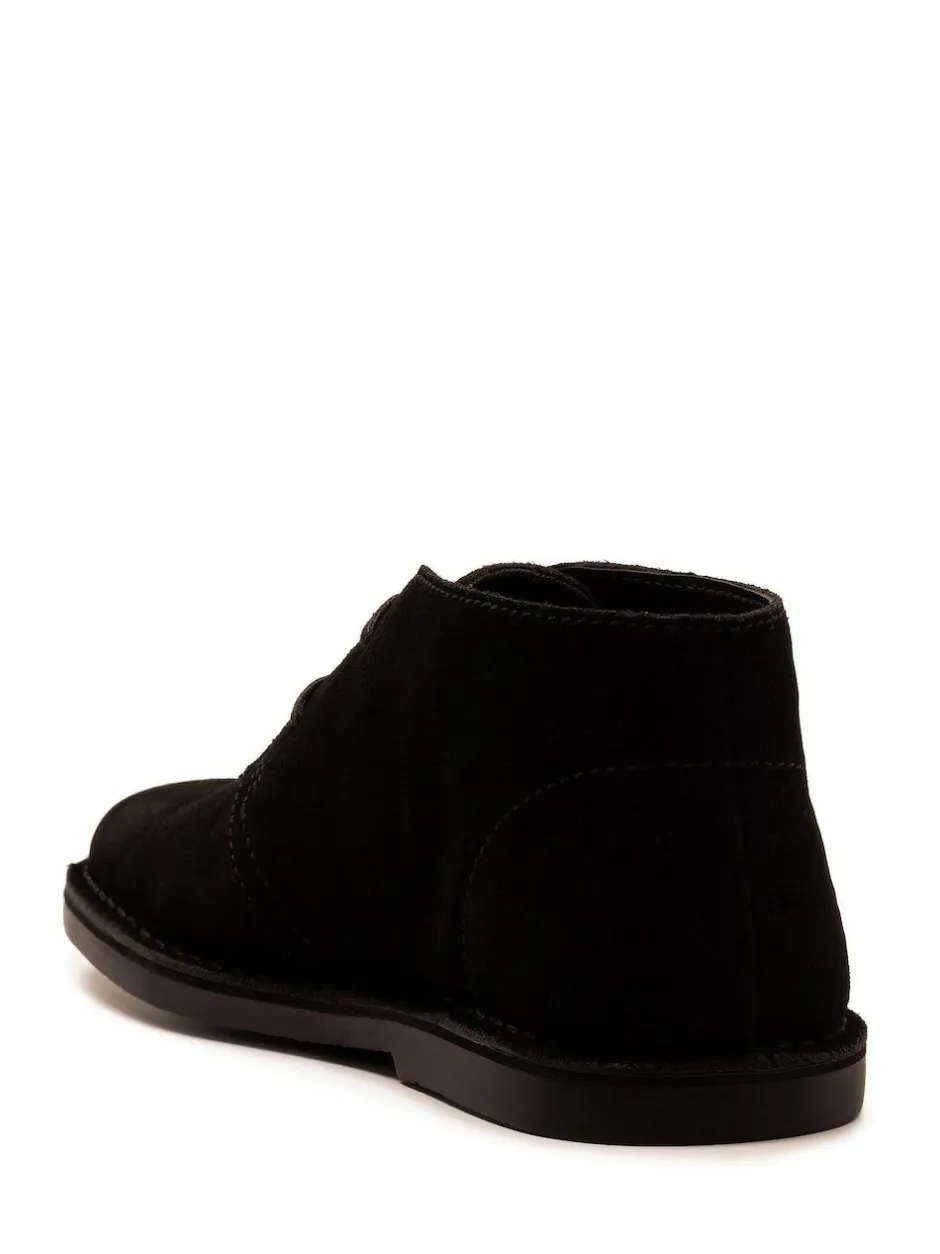 Off The Hook Sahara Suede Leather Desert Lace-Up Chukka Boots Black New