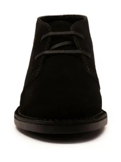 Off The Hook Sahara Suede Leather Desert Lace-Up Chukka Boots Black New