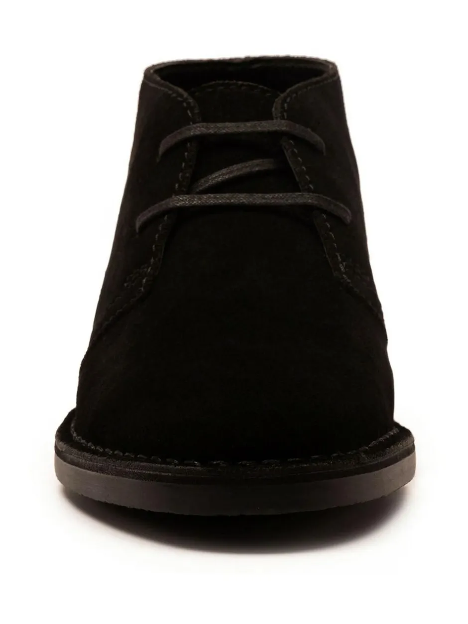 Off The Hook Sahara Suede Leather Desert Lace-Up Chukka Boots Black New