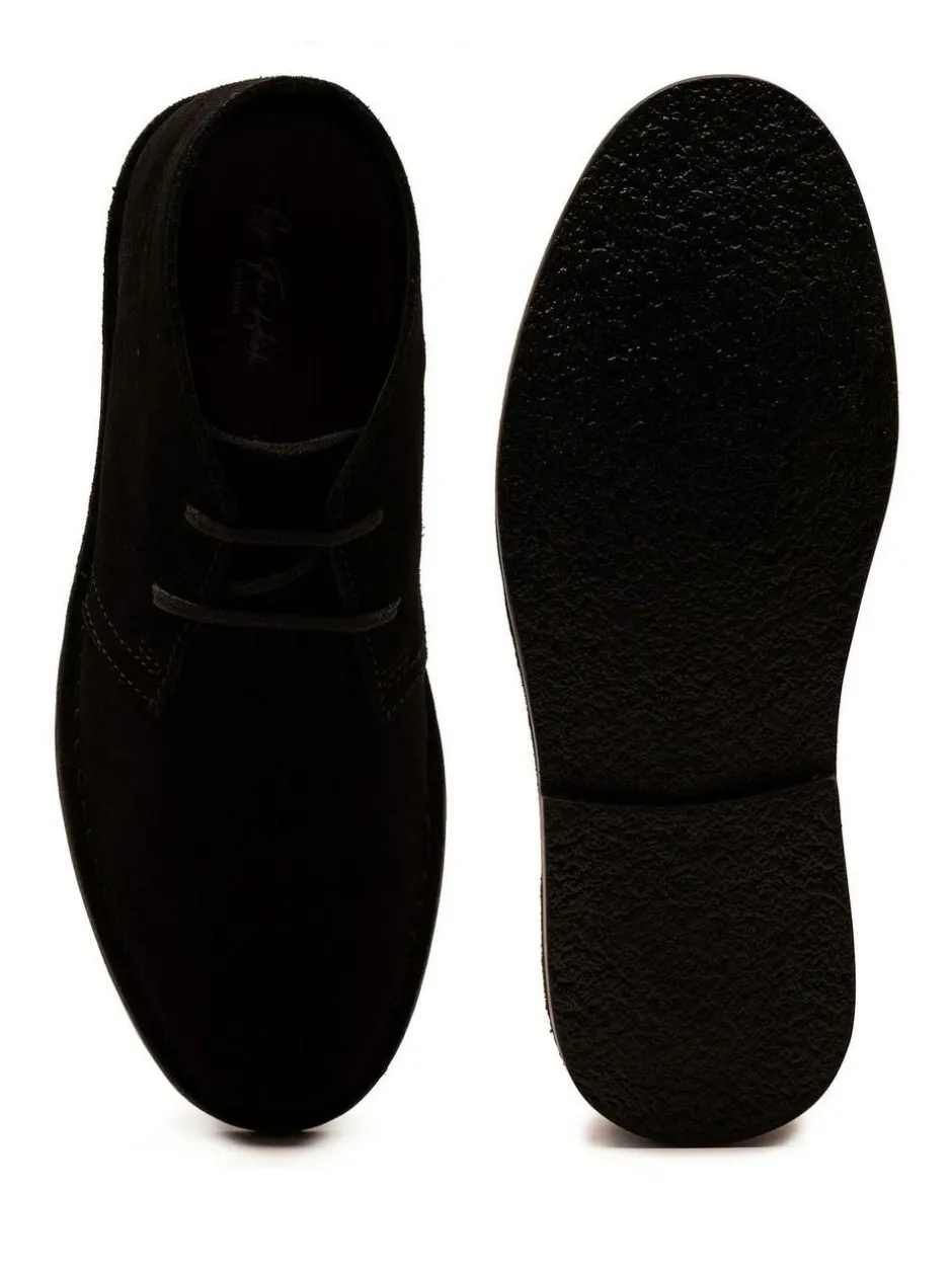 Off The Hook Sahara Suede Leather Desert Lace-Up Chukka Boots Black New