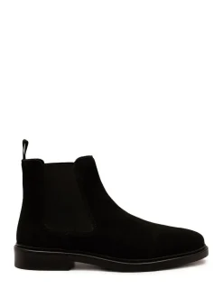 Off The Hook Black Torrance Suede Leather Slip-On Chelsea Boots Best