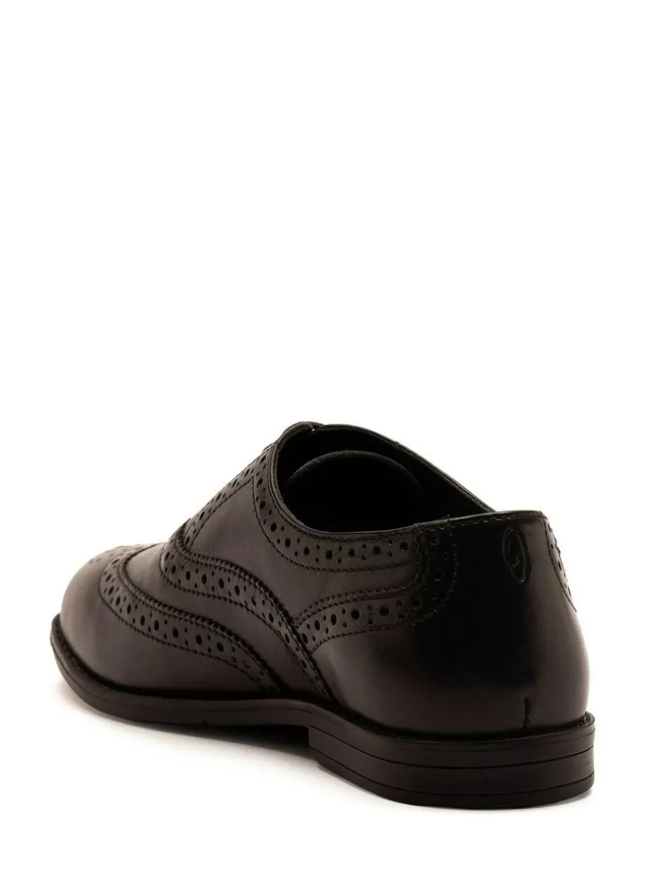 Off The Hook Waldew Leather Lace-Up Formal Brogue Shoes Black Outlet