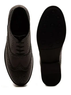 Off The Hook Waldew Leather Lace-Up Formal Brogue Shoes Black Outlet
