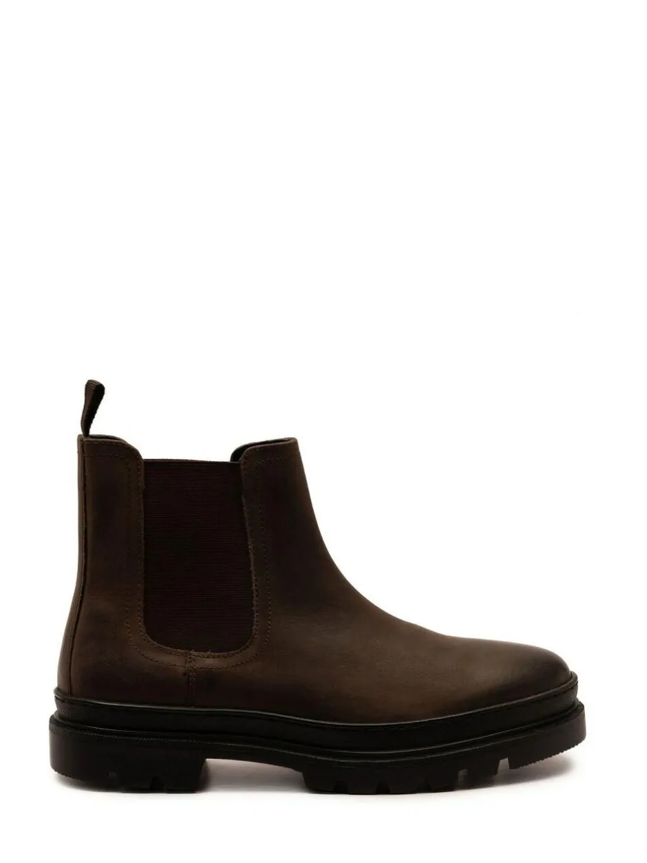 Off The Hook Brown Harrison Slip On Chelsea Leather Boots