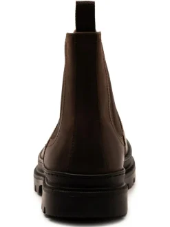 Off The Hook Brown Harrison Slip On Chelsea Leather Boots
