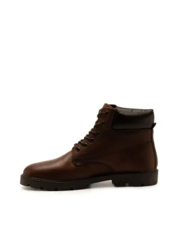 Off The Hook Solo Leather Lace Up Casual Ankle Boots Brown Discount