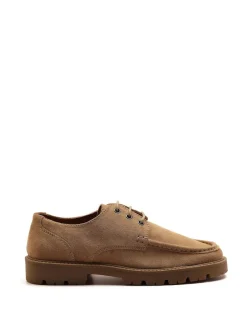 Off The Hook Harvey Suede Leather Casual Lace-Up Boat Shoes Light Brown