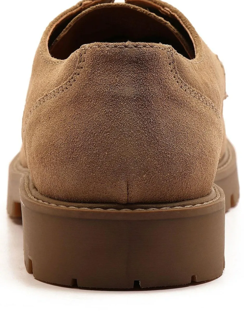 Off The Hook Harvey Suede Leather Casual Lace-Up Boat Shoes Light Brown