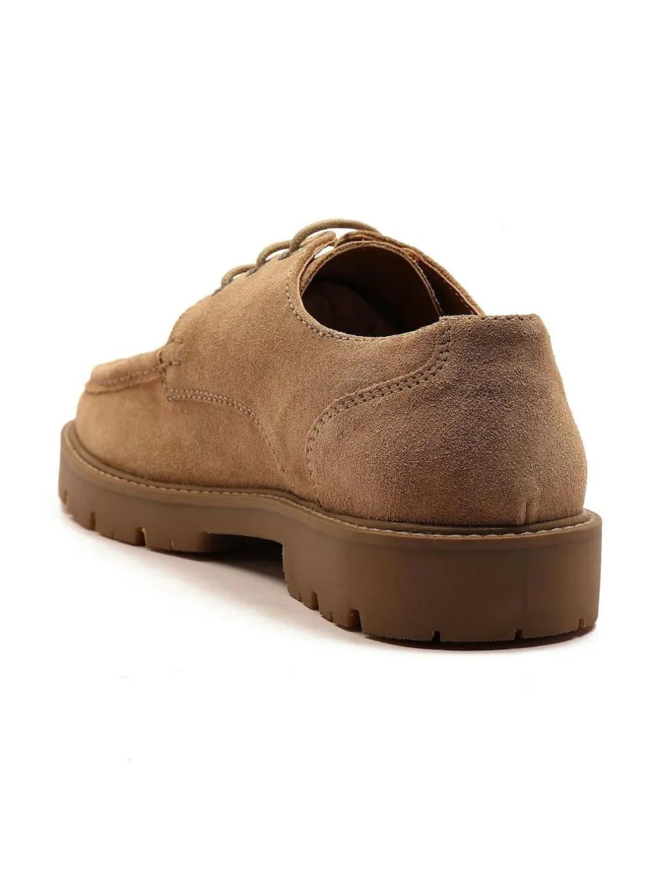 Off The Hook Harvey Suede Leather Casual Lace-Up Boat Shoes Light Brown