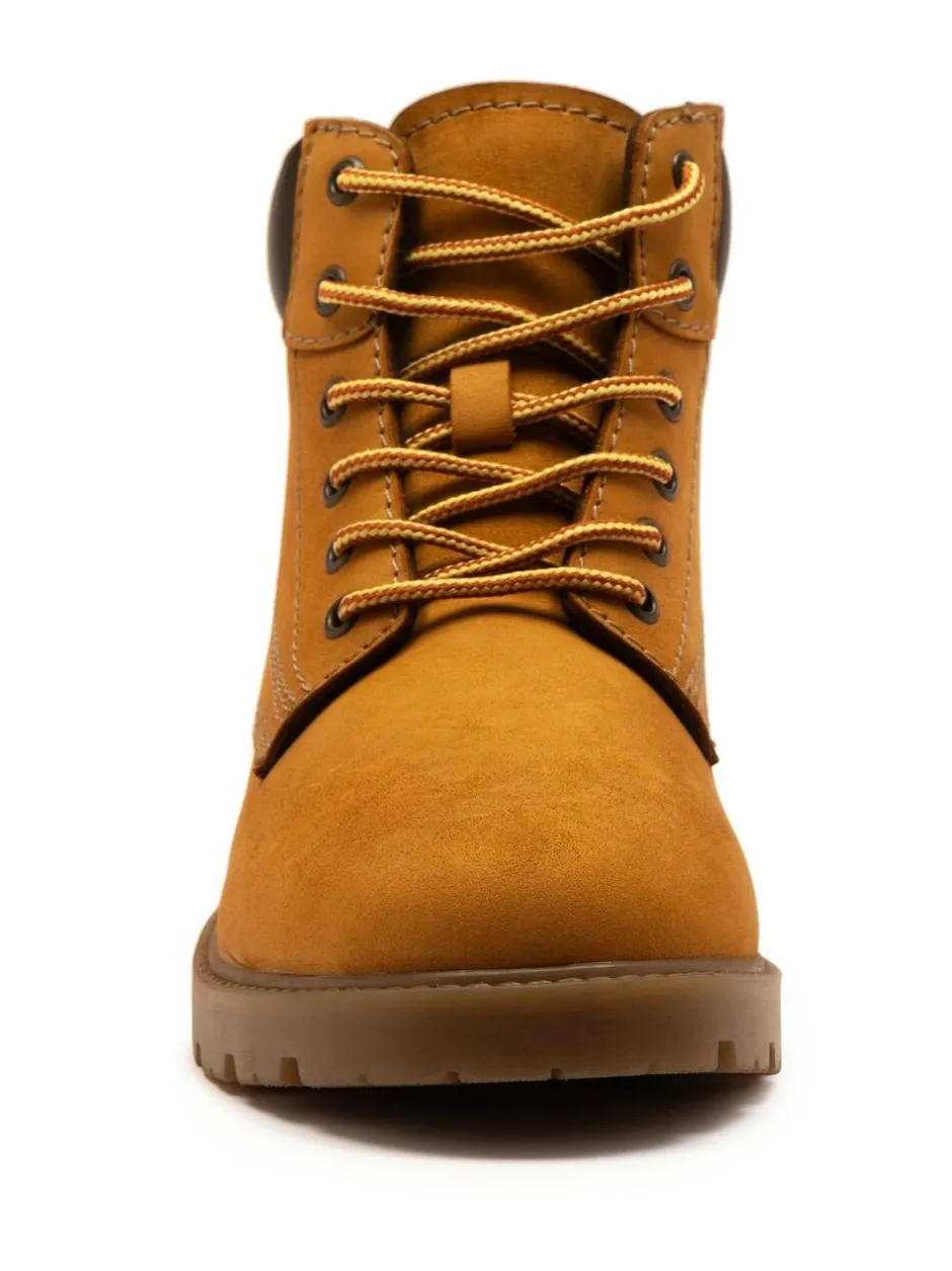 Off The Hook Solo Leather Lace Up Casual Ankle Boots Yellow