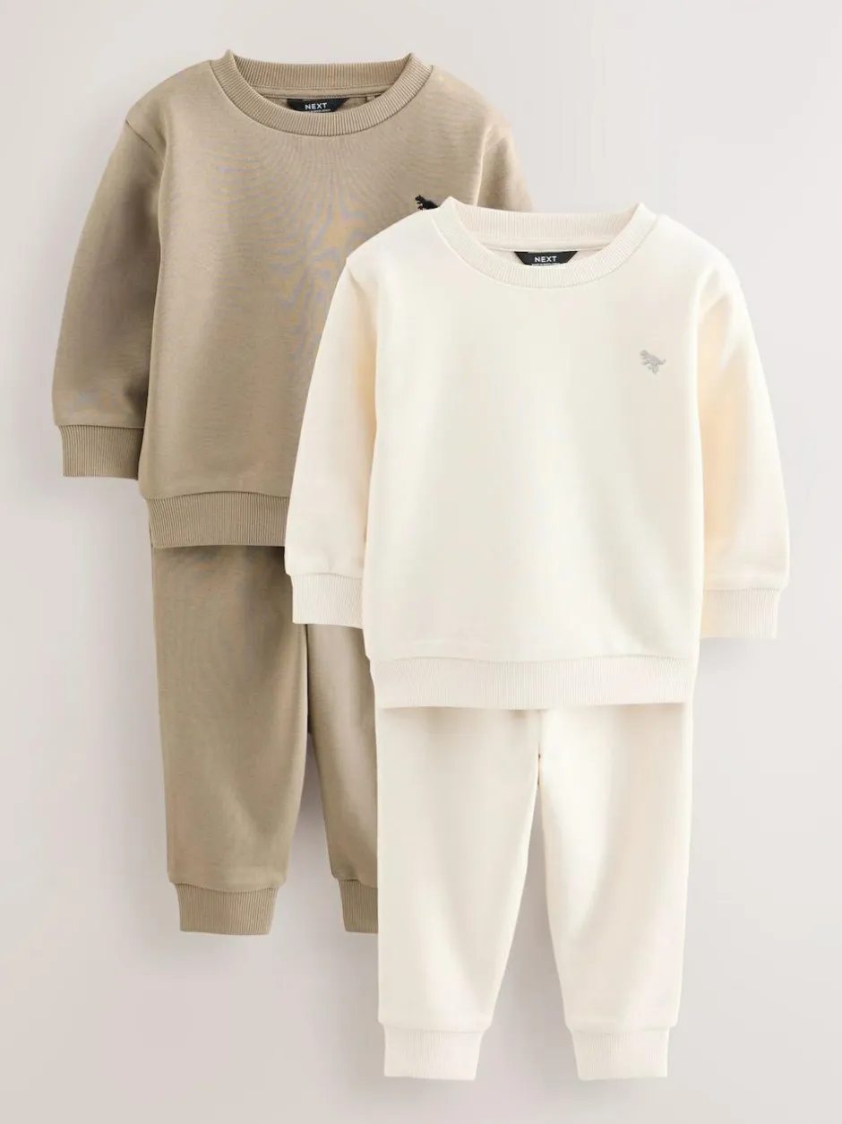Next Sweatshirt and Joggers Set 2 Pack (3mths-7yrs) Off White/Cement Best
