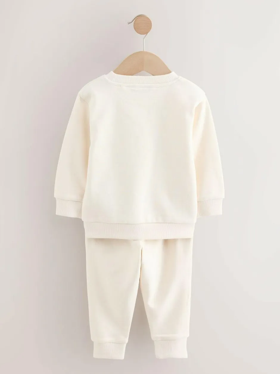 Next Sweatshirt and Joggers Set 2 Pack (3mths-7yrs) Off White/Cement Best
