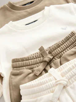 Next Sweatshirt and Joggers Set 2 Pack (3mths-7yrs) Off White/Cement Best