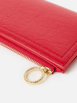 Oliver Bonas Red Fold Over Zipped Purse Outlet