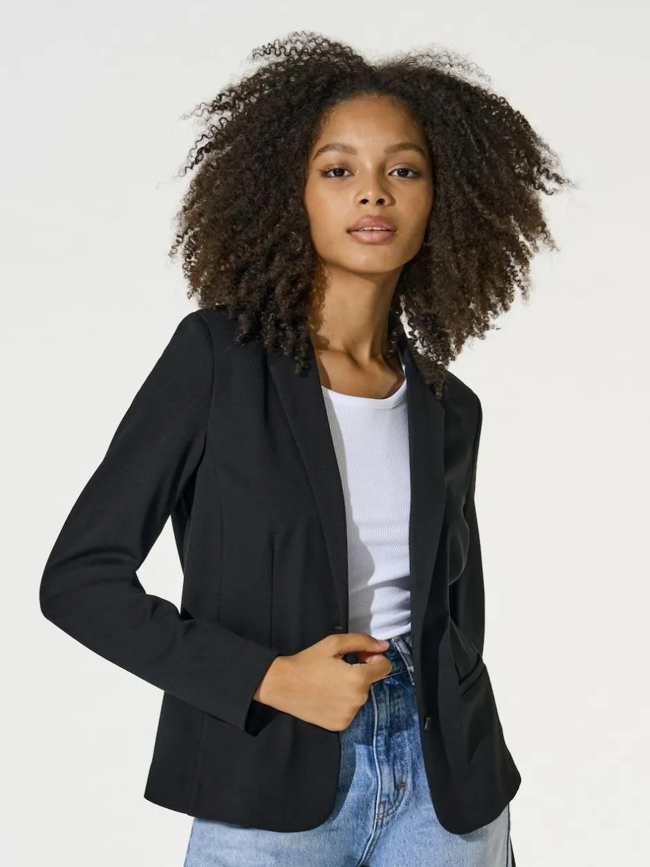 ONLY Black Button Up 100% Cotton Blazer Clearance