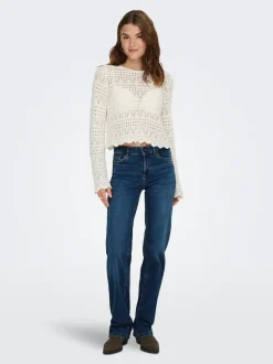 ONLY Blush Mid Rise Straight Leg Jeans With Super Stretch Dark Blue Sale