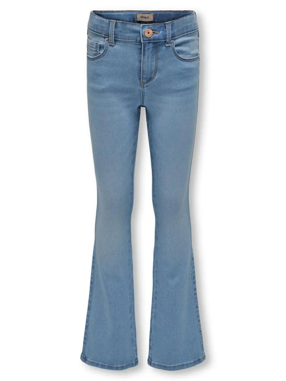 ONLY KIDS Flare Leg Jeans With Adjustable Waist Light Blue Hot