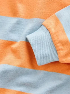 Next Orange & Blue Stripe All-Over Print Crew Neck Sweatshirt (3mths-7yrs) Hot
