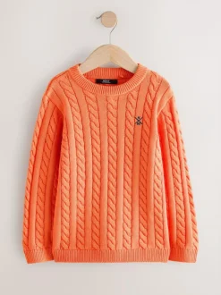 Next Orange Cable Knit Crew Neck Jumper (3-16yrs) Hot