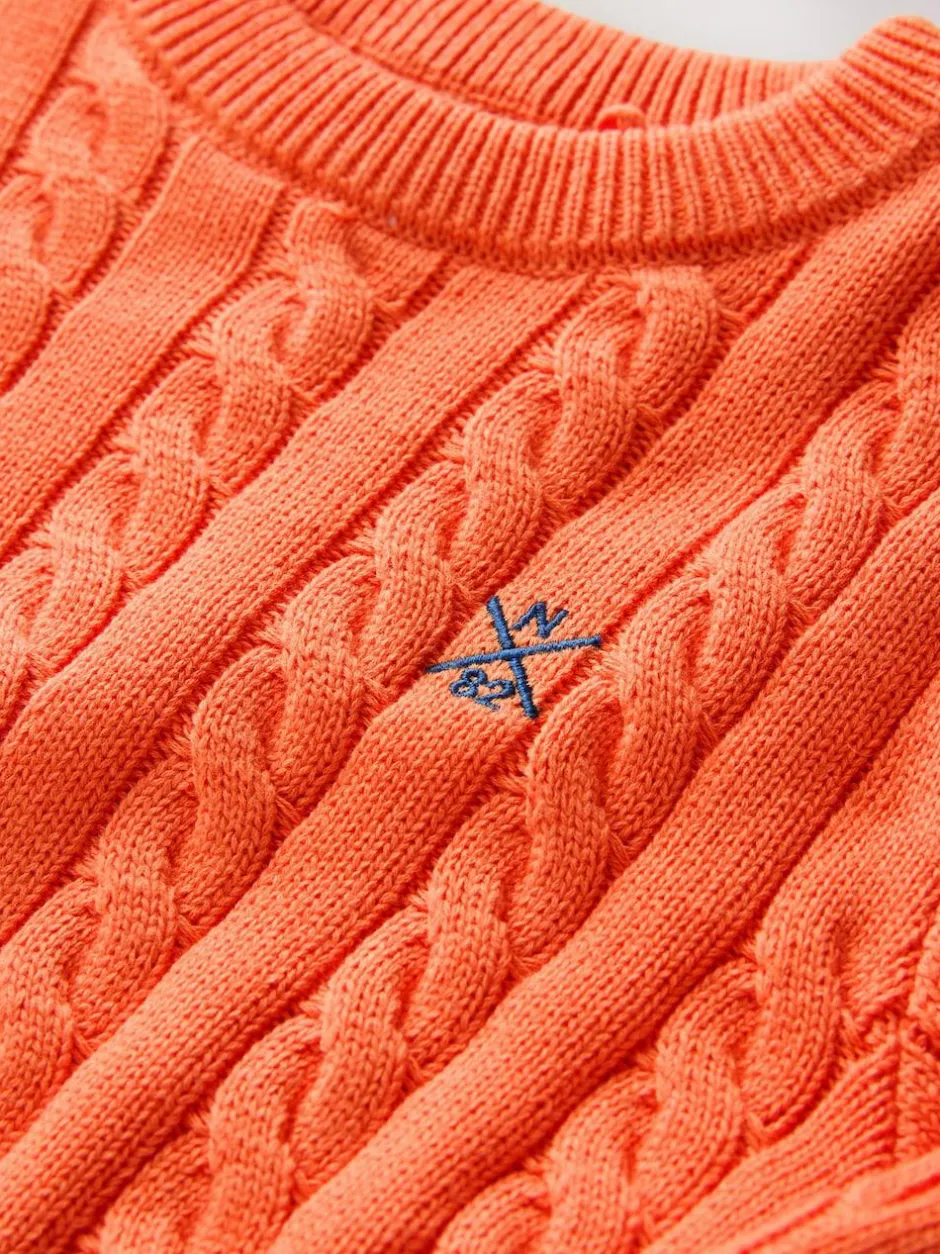 Next Orange Cable Knit Crew Neck Jumper (3-16yrs) Hot