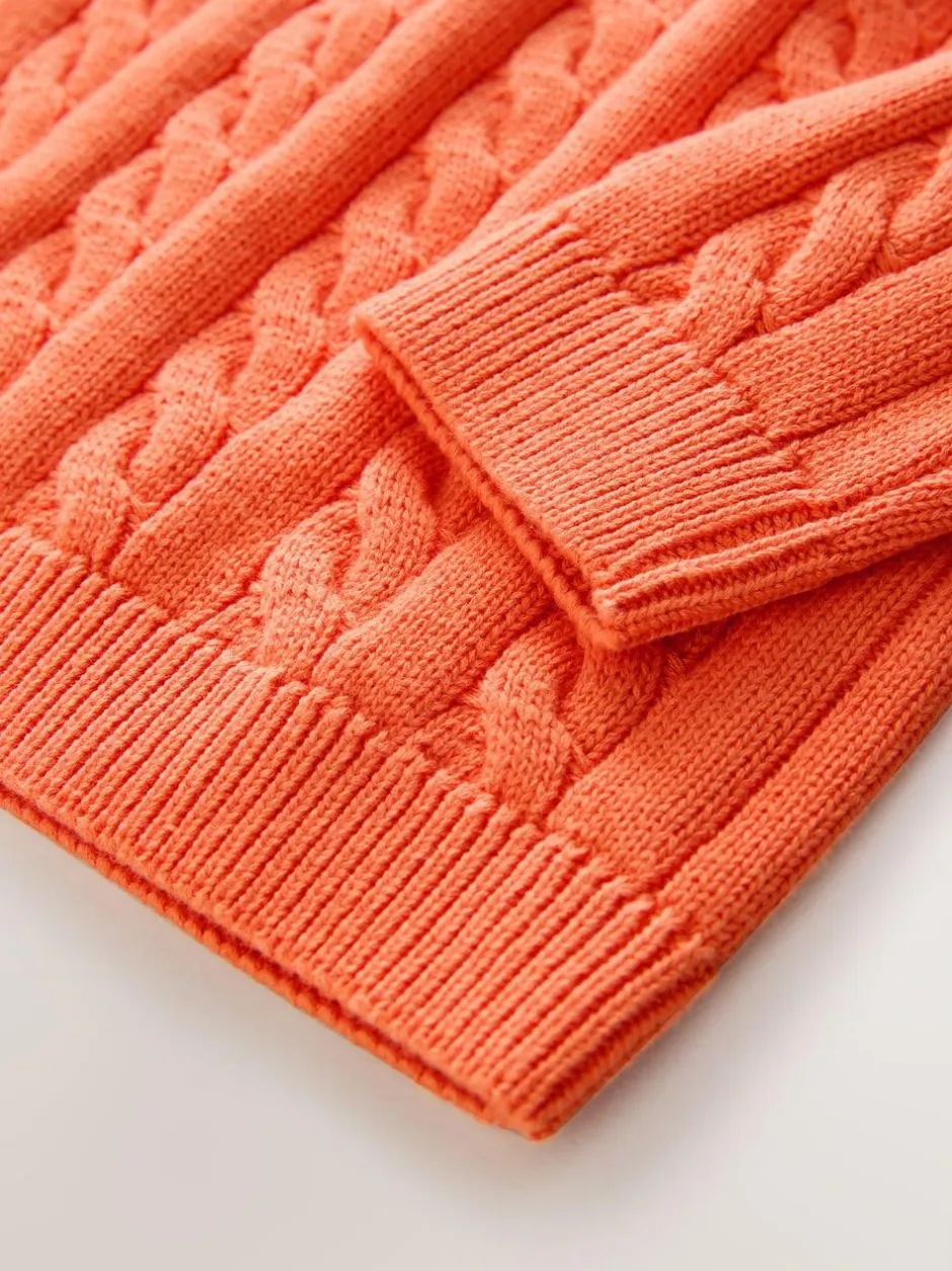 Next Orange Cable Knit Crew Neck Jumper (3-16yrs) Hot