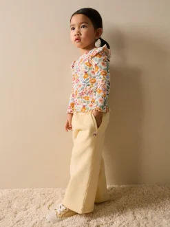Next Long Sleeve Ribbed Frill Top (3mths-7yrs) Orange Ditsy Floral Hot