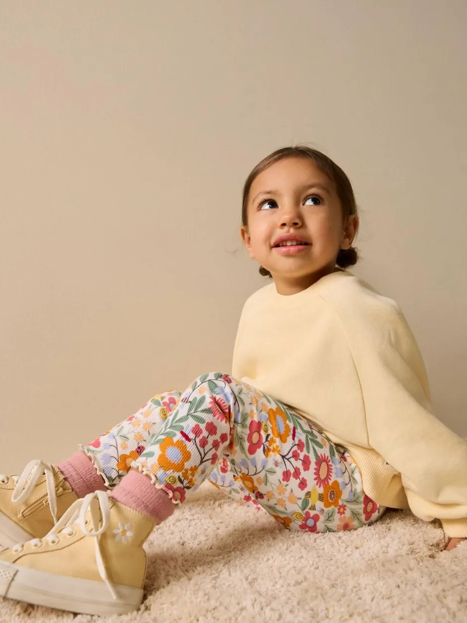 Next Ribbed Leggings (3mths-7yrs) Orange Ditsy Floral