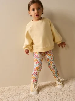 Next Ribbed Leggings (3mths-7yrs) Orange Ditsy Floral