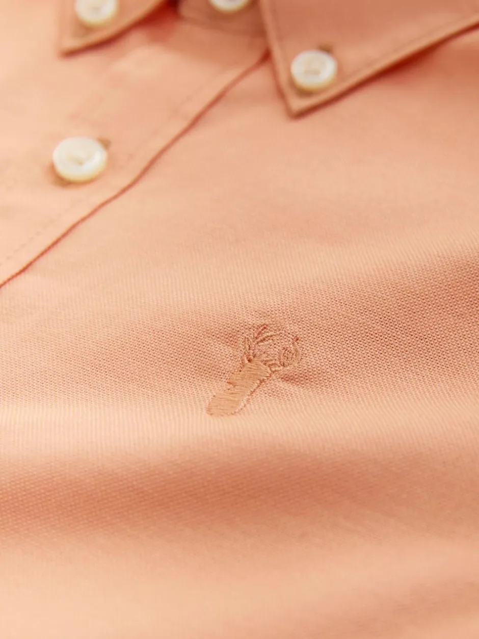 Next Orange Logo Short Sleeve Cotton Rich Oxford Shirt (3-16yrs)