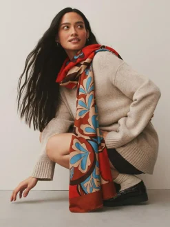 Next Orange Paisley Print Midweight Scarf Online