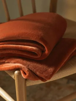 Next Orange Plush Fleece Throw New