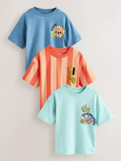 Next Orange Safari Short Sleeve Graphic T-Shirts 3 Pack (3mths-7yrs) Online