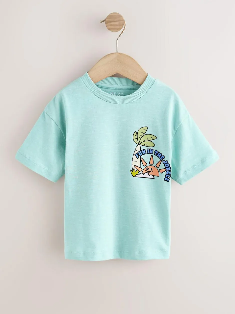 Next Orange Safari Short Sleeve Graphic T-Shirts 3 Pack (3mths-7yrs) Online
