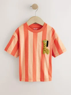 Next Orange Safari Short Sleeve Graphic T-Shirts 3 Pack (3mths-7yrs) Online
