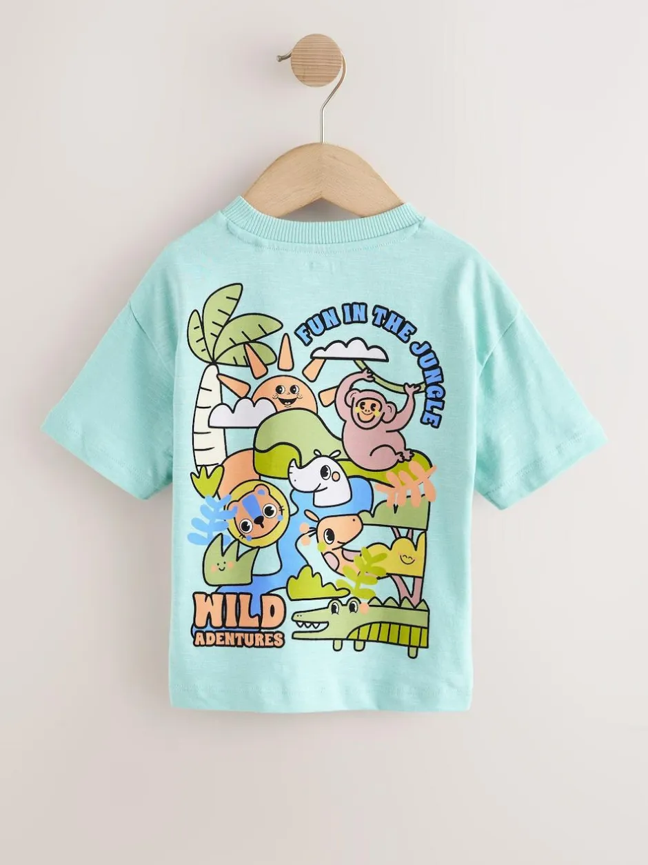 Next Orange Safari Short Sleeve Graphic T-Shirts 3 Pack (3mths-7yrs) Online