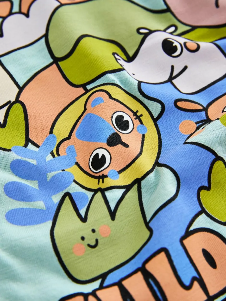 Next Orange Safari Short Sleeve Graphic T-Shirts 3 Pack (3mths-7yrs) Online