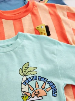 Next Orange Safari Short Sleeve Graphic T-Shirts 3 Pack (3mths-7yrs) Online
